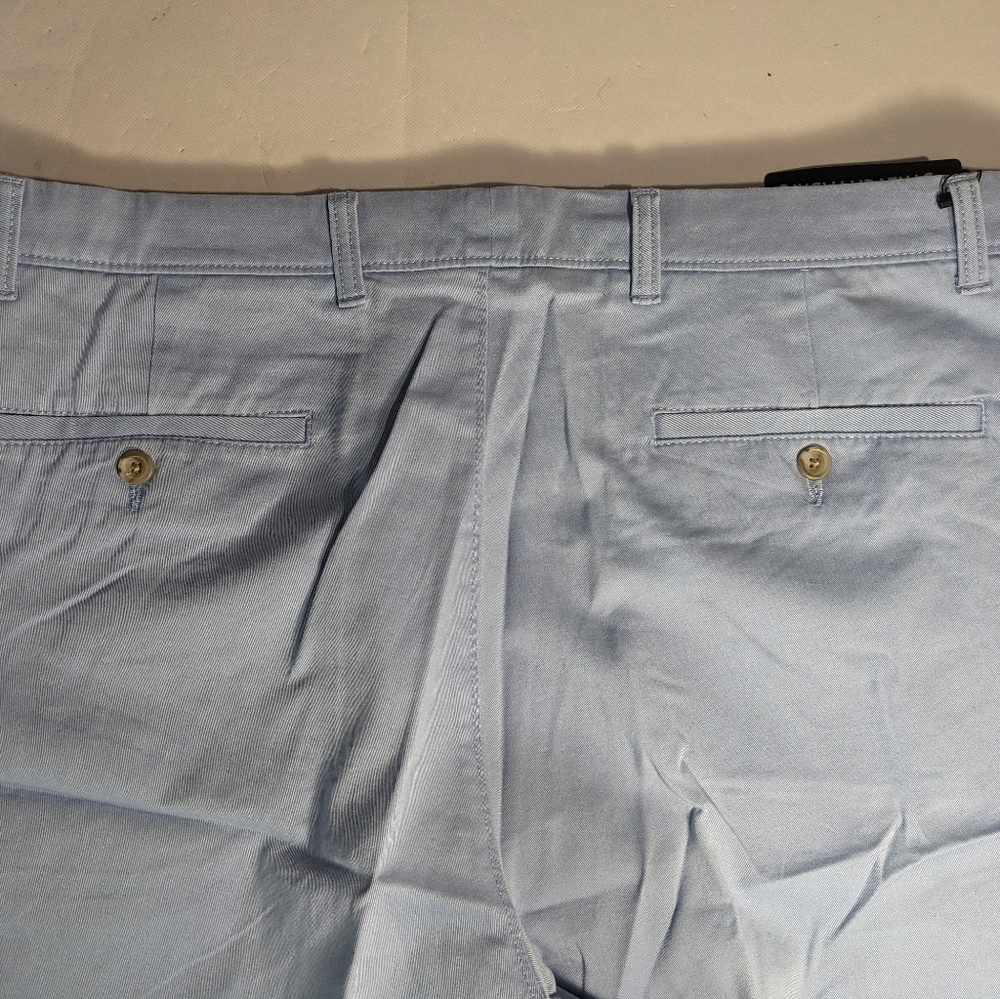 NEW Big Mens Roundtree & Yorke Casuals Chino Flat Shorts 9"I Lt Blue - Picture 8 of 9